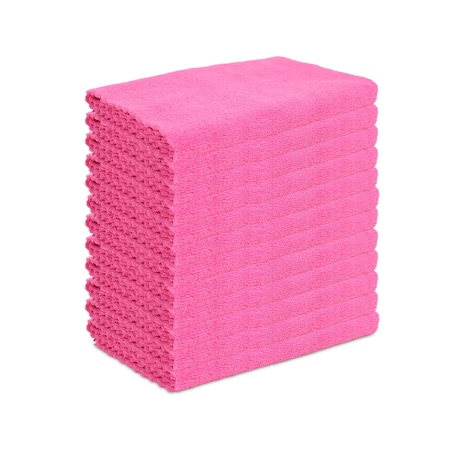 Monarch Brands Edgeless Microfiber Cloths , Pink, 12PK PNP915101P-EL